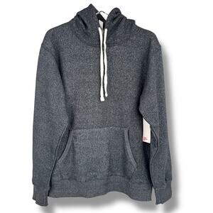 Fleece Factory sweatshirt men's M pullover hoodie kangaroo pocket heather gray